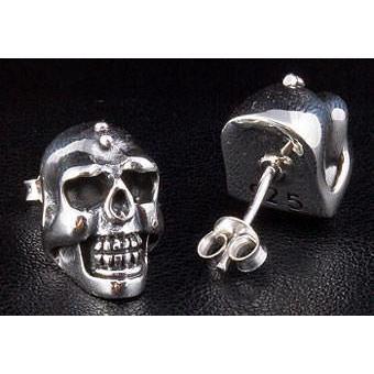 Big Skull Silver Men's Earrings