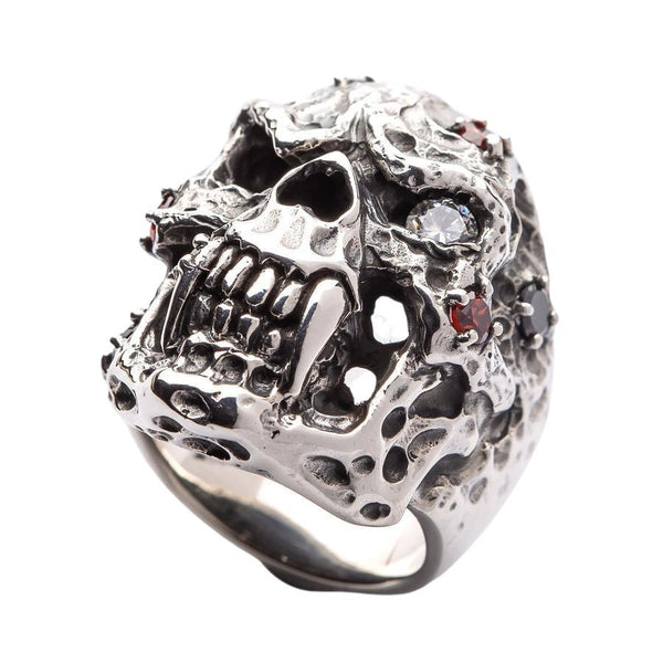 Мужское кольцо с черепом вампира Diamond Eyes