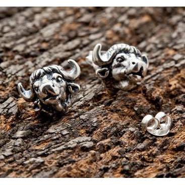 Orecchini in argento sterling con bisonte