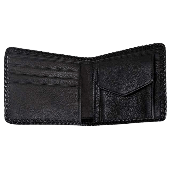 Black Cross Stingray Leather Biker Wallet
