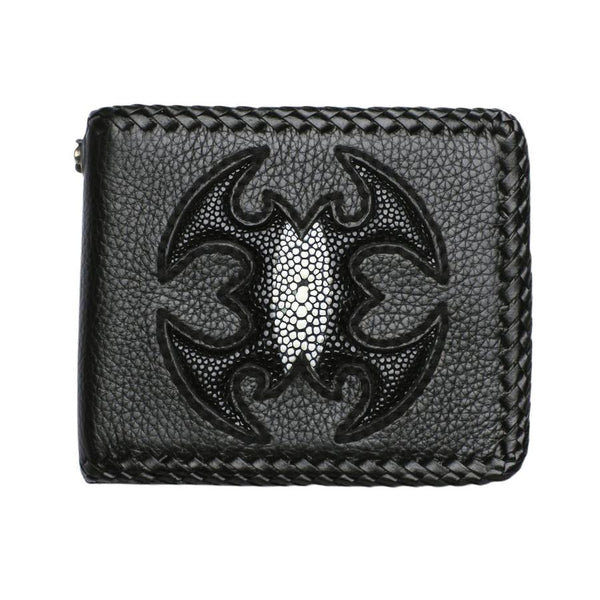 Men Wallet BLACK POLISH Stingray Skin Leather Wallet Bifold Genuine Premium  - Etsy