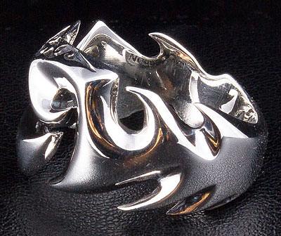 Готическое кольцо из стерлингового серебра с этнической татуировкой