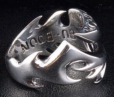 Готическое кольцо из стерлингового серебра с этнической татуировкой