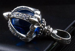Colgante Flor Azul Plata
