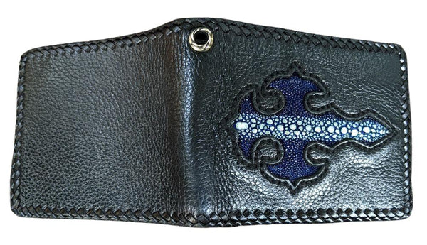 Blå Stingray Cross Biker plånbok