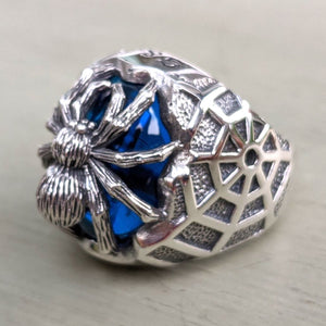 Anillo de araña de piedra azul