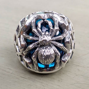 Anillo de araña de piedra azul