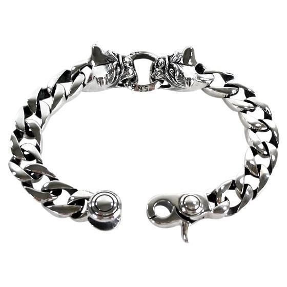 Bulldog Silver Bracelet