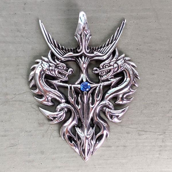 TreasureBay Collana Con Ciondolo Drago Celtico In Argento 925 - Dettagli Intricati Su Catena 45 Cm