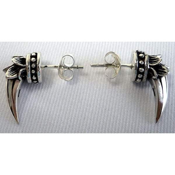 Tribal-Ohrringe mit Silberklauen
