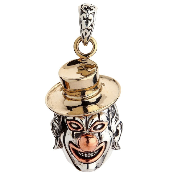 Collier pendentif clown en argent sterling