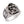 Cobra skull sniper silver ring, band rear angle
