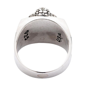 Cobra skull sniper silver ring, inside skull signet