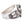 Cobra skull sniper silver ring, marksman shoulder profile