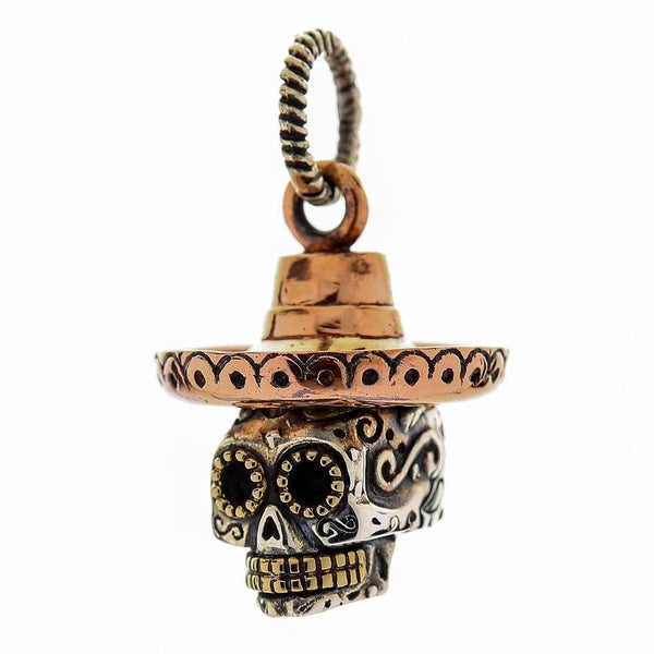 Cowboy Mexican Sugar Skull Pendant