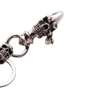 Байкерский брелок Crazy Skull из стерлингового серебра с черепом