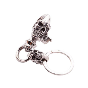 Байкерский брелок Crazy Skull из стерлингового серебра с черепом