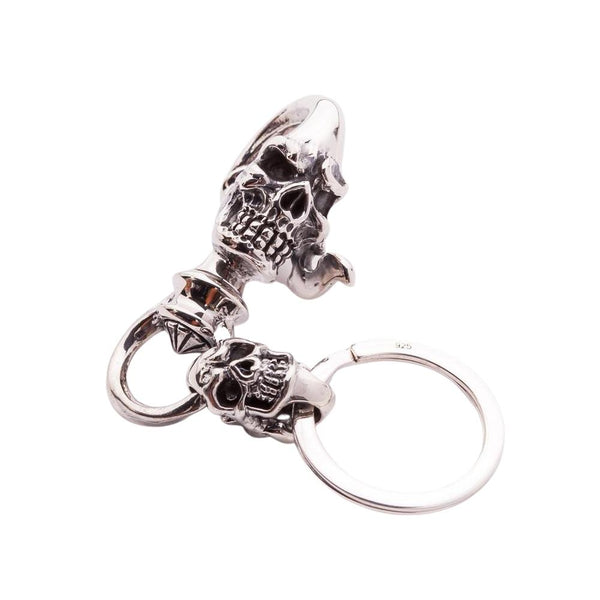 Silberne Totenkopf-Schlüsselanhänger