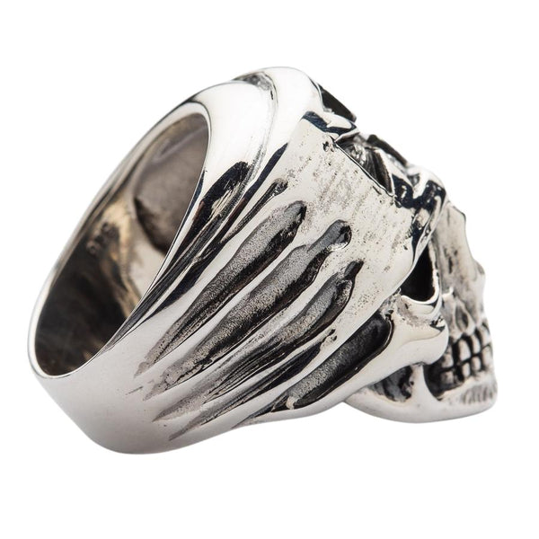 Байкерское кольцо-бандана из стерлингового серебра с черепом