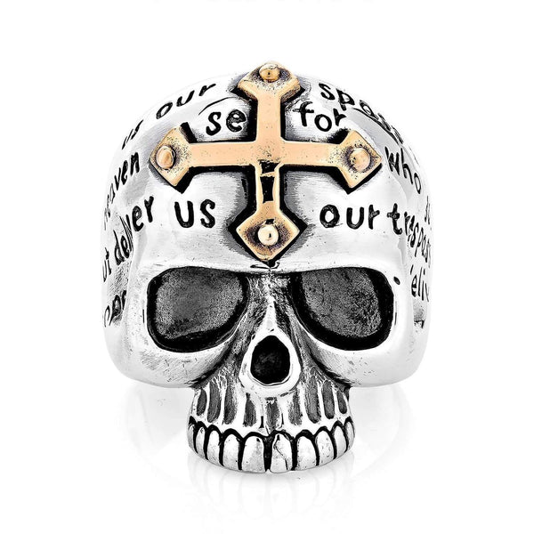 925 Sterling Silver Cross Skull Ring