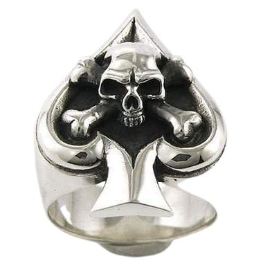 Серебряное кольцо с черепом и перекрещенными костями