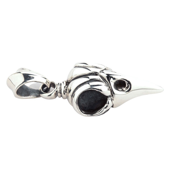 Crow Skull Pendant Sterling Silver