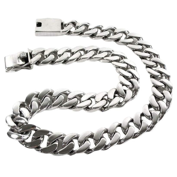 thumbnail image 2 of Men's Stainless Steel Cuban Curb Chain Necklace – 7mm, 20-24 Inch, Silver 2 of 3