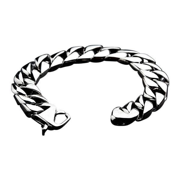 Bracciale in argento sterling con maglia cubana