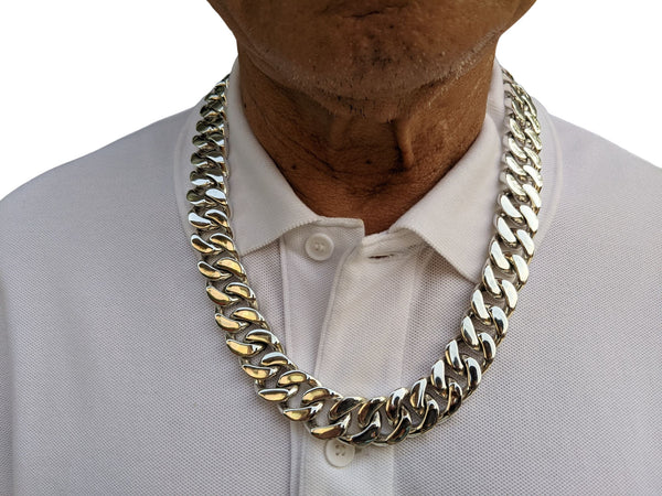 Sterling silver herr kubansk länkkedja halsband