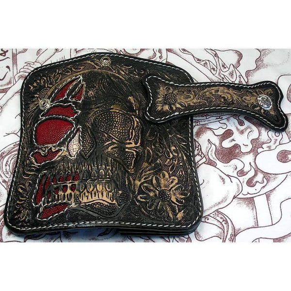 Demon Leather Tooled Wallet