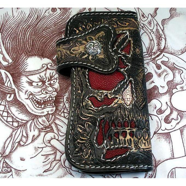 Demon Leather Tooled Wallet