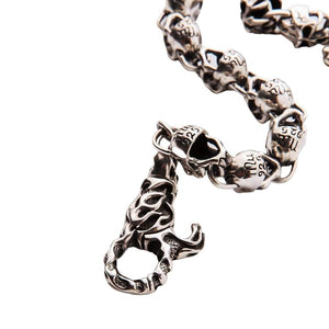 Teufelsschädel Sterling Silber Geldbörsenkette