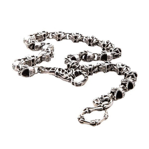 Teufelsschädel Sterling Silber Geldbörsenkette