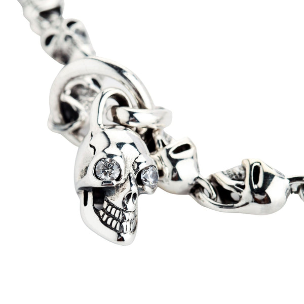 Diamond Biker Skull Halsband