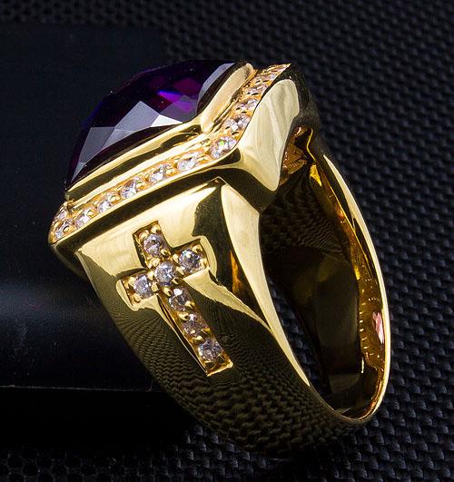 Anello oro bianco 18Kt con ametista rettangolare Anello oro bianco 18Kt con ametista rettangolare