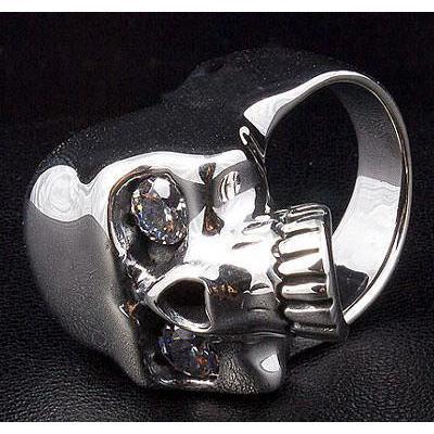 Diamant-Roboter-Totenkopf-Ring