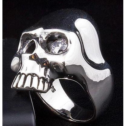 Кольцо с алмазным черепом робота