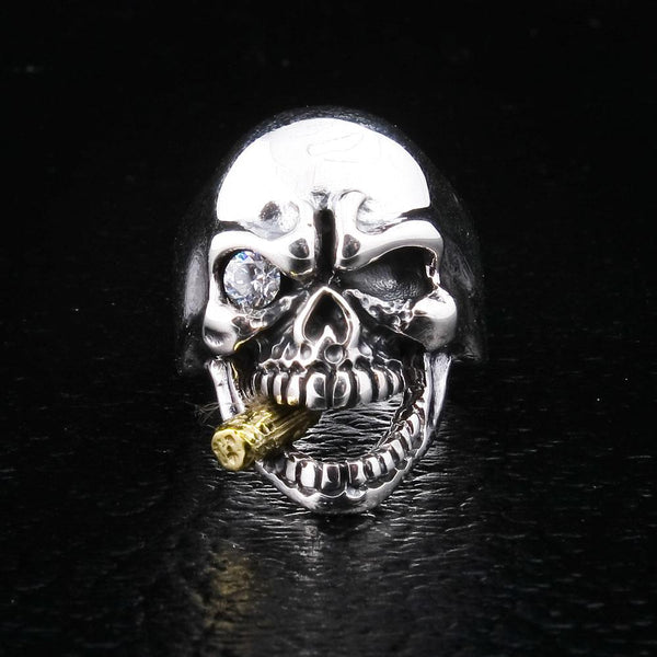Bague Tête De Mort En Métal Argenté - Style Pirate, Gothique - Pour Homme/femme, Cadeau Original
