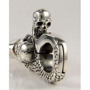 Llavero con calavera de ojos de diamante de plata esterlina