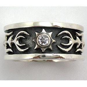 Anelli tribali in argento con diamante