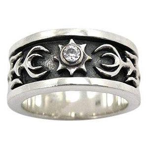 Anelli tribali in argento con diamante