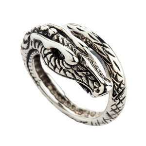 Sterling Silver Dragon Mens Band Ring
