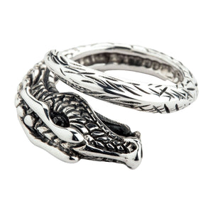 Sterling Silver Dragon Mens Band Ring