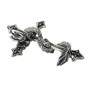 Sterling Silver Dragon Cross Pendant