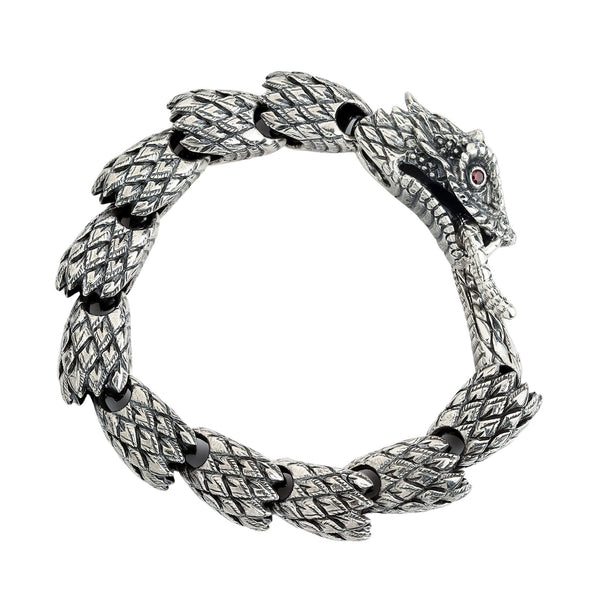 Sterling Silber Drachen Herrenarmband