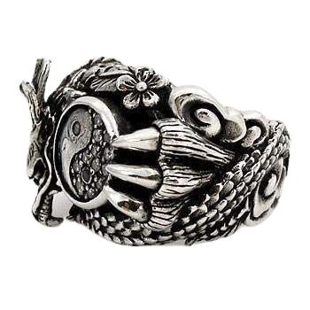 Sterling Silver Chinese Dragon Ring