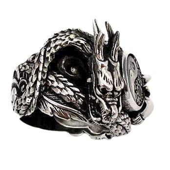 Sterling Silver Chinese Dragon Ring