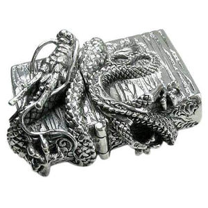 Dragon Book Sterling Silver Lighter, horizontal opposite cover and tail