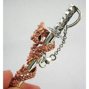 Copper Dragon Silver Sword Pendants