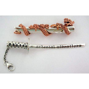 Copper Dragon Silver Sword Pendants